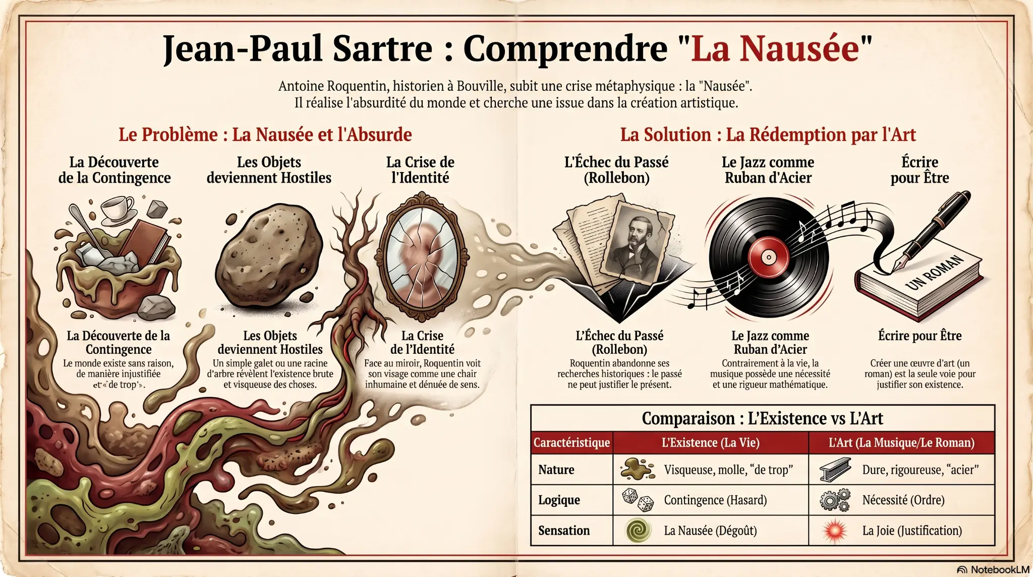 Infographie — Jean-Paul Sartre : Comprendre La Nausée